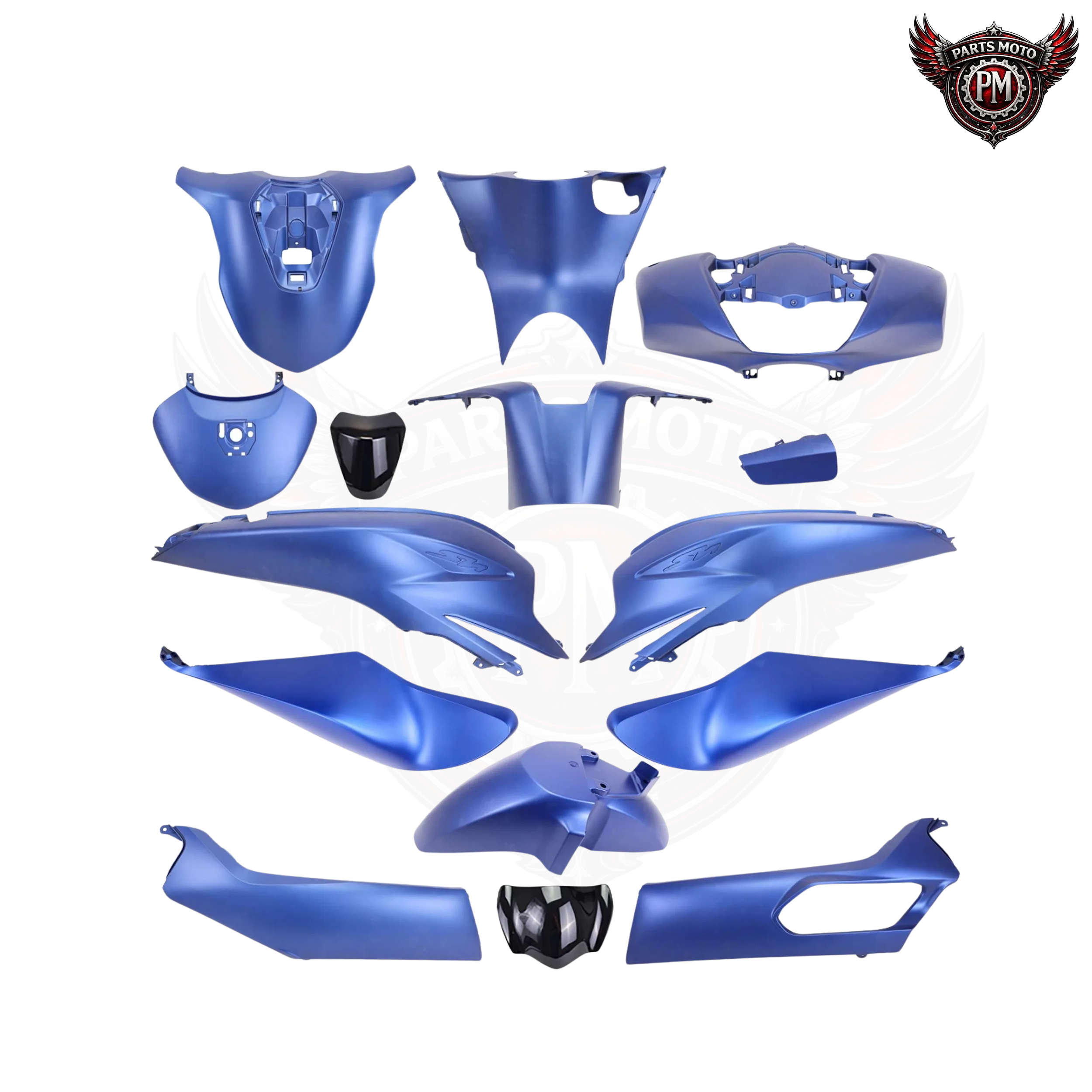 Kit plastique bleu mat 15 pièces Honda SH 125 2020-24 — Honda